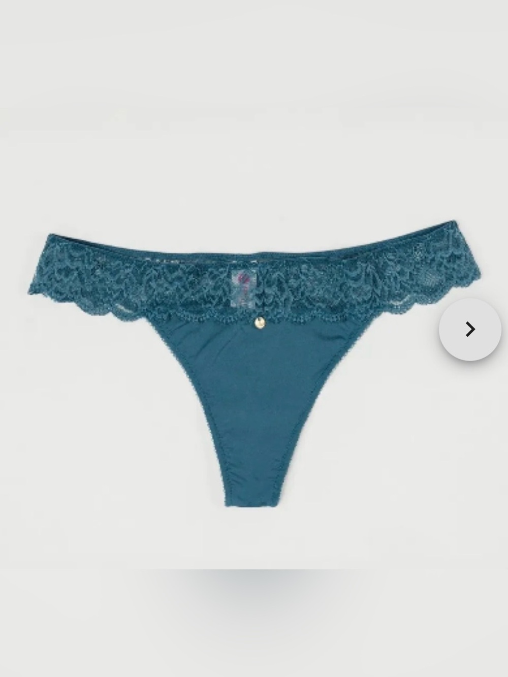 Zyia Kiki Lace Thong Panty - Deep Sea - Size XL
